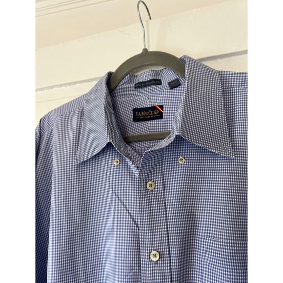 Elegant Blue Dress Shirt by F.A. MacCauler 3XL blue and white - Picture 6 of 14